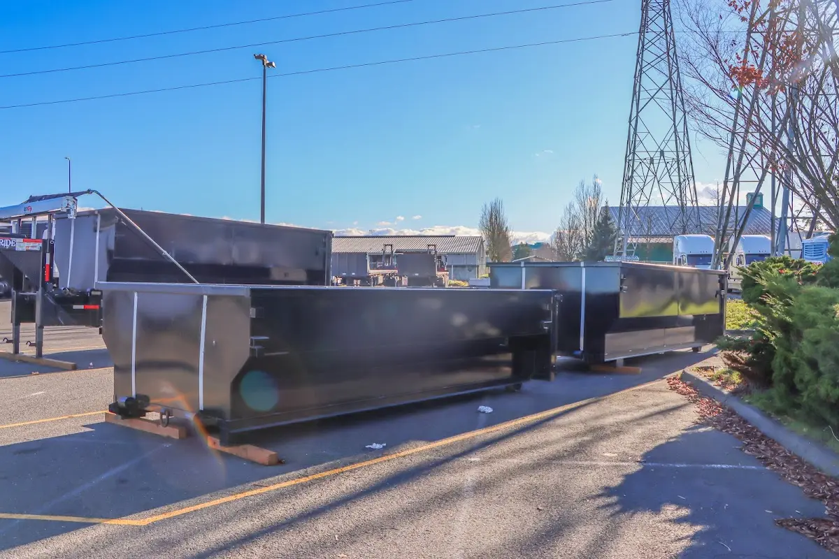 Roll-off dumpster ready for waste disposal at job site for Construction Dumpster Rental in Gustine